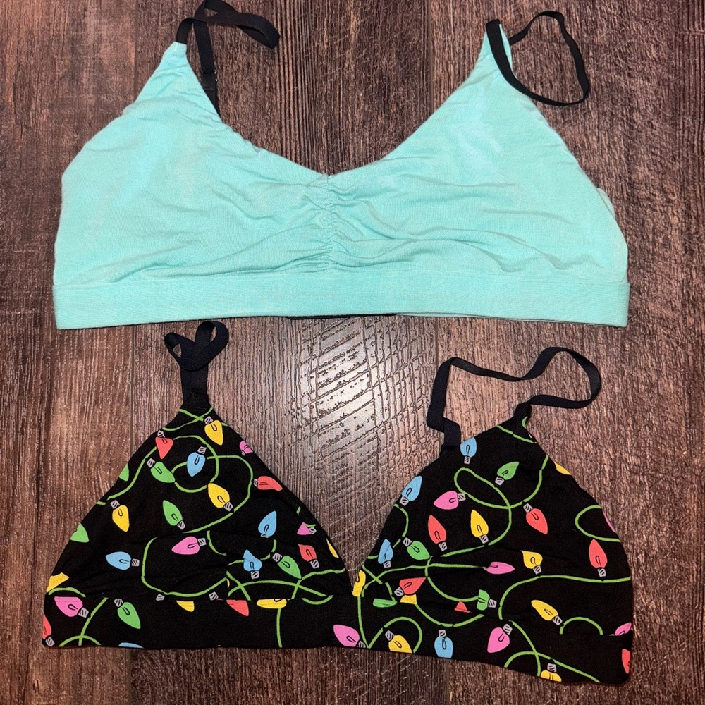 MeUndies Mint and Lights Bralette Bundle size Medium